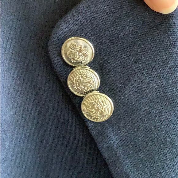 PAPAYA Women’s Dark Navy Cropped Military Inspired Blazer Size L EUC - Picture 2 of 9